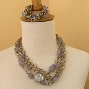 R.J. Graziano Gold and Lavender Necklace Set